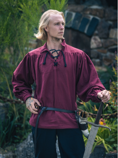 Trollfelsen Mittelalter Gewandung Hemd Edward Maroon